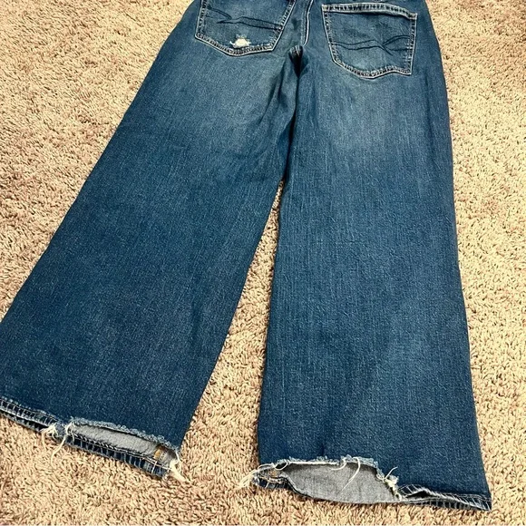 {American Eagle} ankle length distressed wide leg jeans - Picture 8 of 10